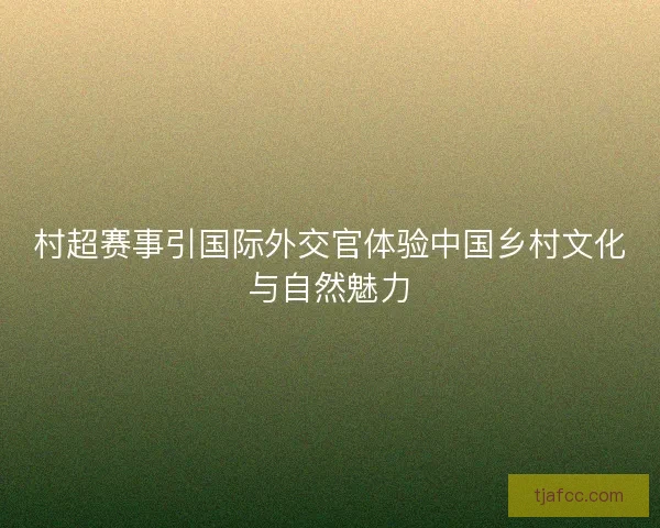 村超赛事引国际外交官体验中国乡村文化与自然魅力 村超赛事引国际外交官体验中国乡村文化与自然魅力