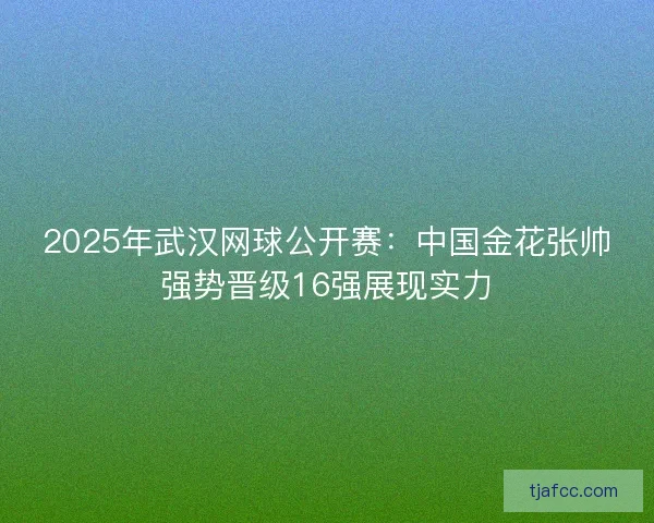 2025年武汉网球公开赛：中国金花张帅强势晋级16强展现实力