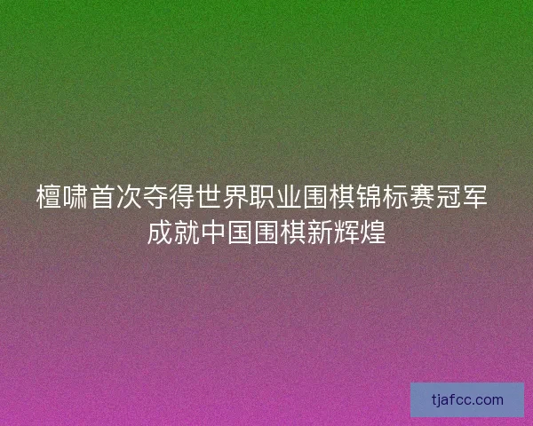 檀啸首次夺得世界职业围棋锦标赛冠军 成就中国围棋新辉煌